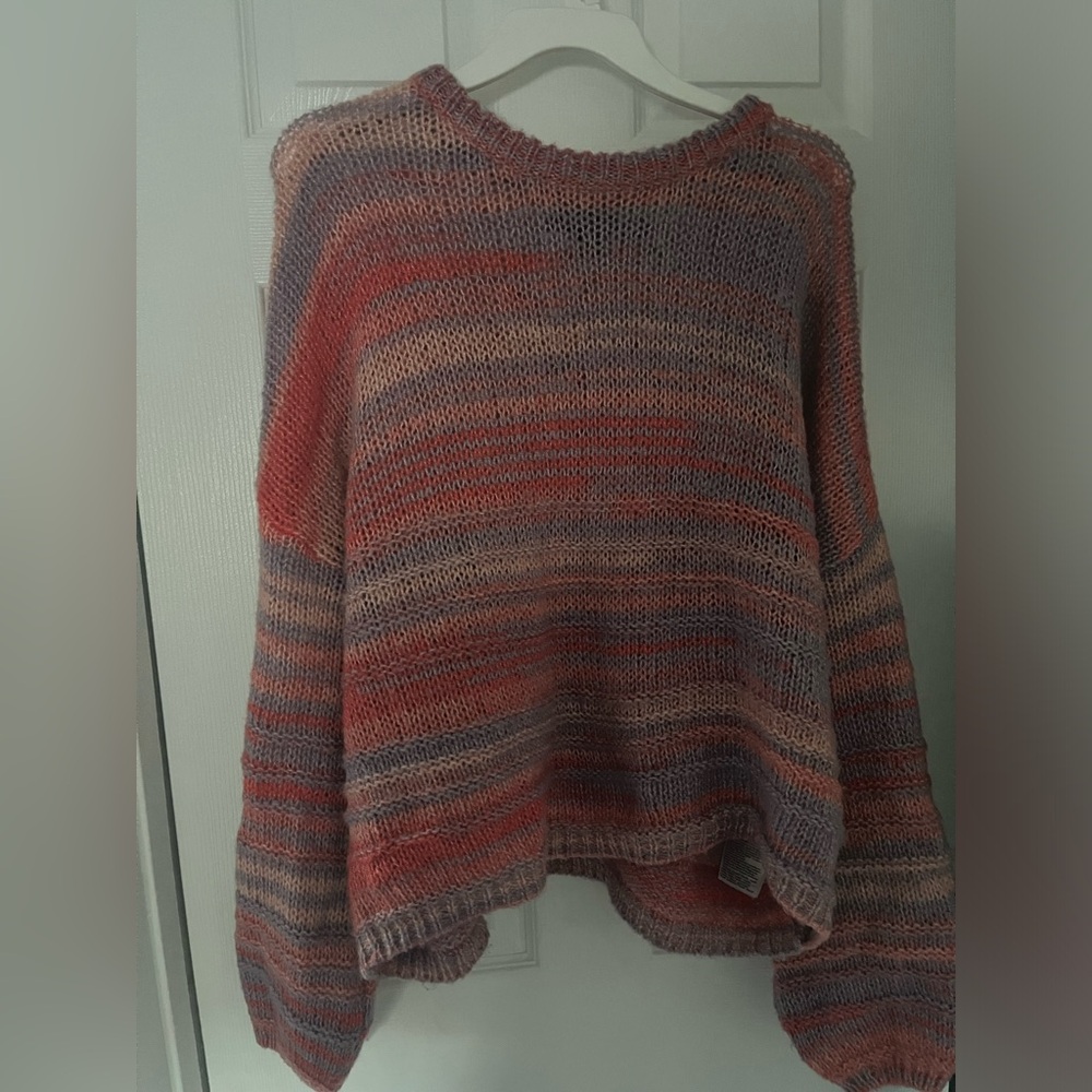 Pink and purple comfy cropped sweater